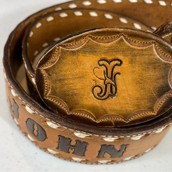 KONA KUT by Nocona Custom Vintage Tooled Western Belt JOHN - Picture 4 of 8